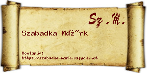 Szabadka Márk névjegykártya