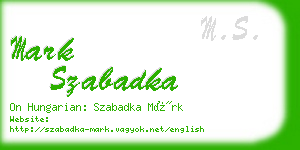 mark szabadka business card